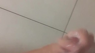 Fun time in the shower, Masturbation and unloads cum 
