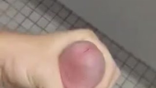 Cockdevotee Jerk Off In Public Restroom Stall