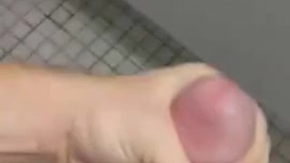 Cockdevotee Jerk Off In Public Restroom Stall