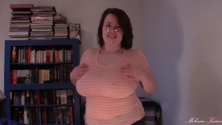 Huge boob tit drop sheer shirt