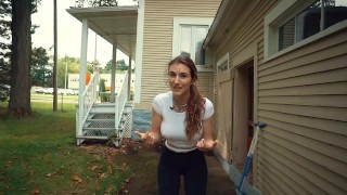 Sports Bra VS No Bra on a pogo stick - Piper Blush