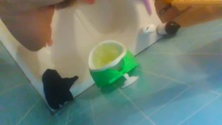 Hairy Onlyfans Piss Desperate Slut PinkMoonLust Girl Standing Pees HARD Potty Training Boy Urinal 