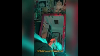 Alt Nonbinary Slut Gets Off in Front of Their Mirror with a Hitachi