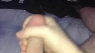 White Boy Jacking off in bed...