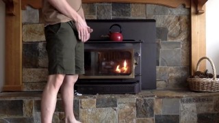 Jerking off in front of Fire