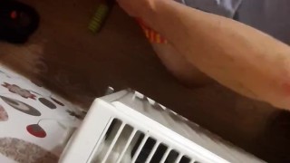 Playing with dildo