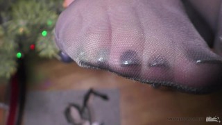 Black Nylon Soles by the Christmas Tree