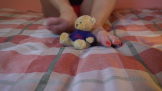Being Kinky with my teddy bear foot worship Domination