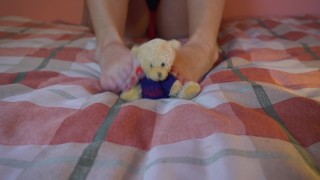 Being Kinky with my teddy bear foot worship Domination