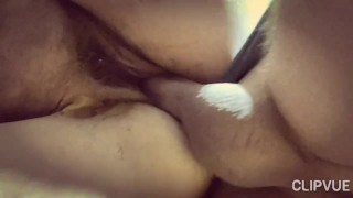 Morning quickie close-up fuck with cream pie