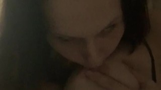 Playing with my big fake tits!