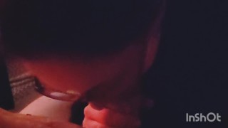 Slow sensual blowjob gaming interruption blooper and cumshot