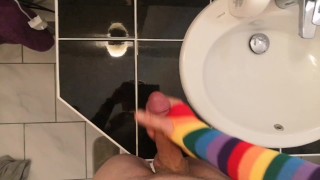 jerking his dick hard and fast