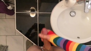 jerking his dick hard and fast