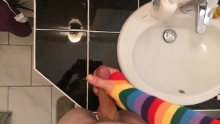 jerking his dick hard and fast