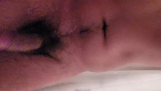 Messing with my cock in the shower.