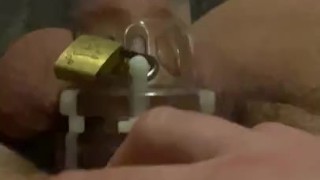 My first time showing off my chastity fetish