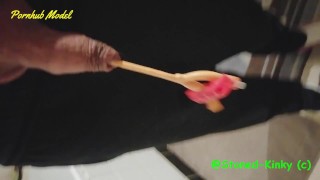 SK Walking around the house with fixed catheter inside cock