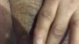 FTM plays with his T cock