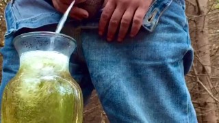 Piss jug fill up - see Fan Club for extended vid with pour all over 