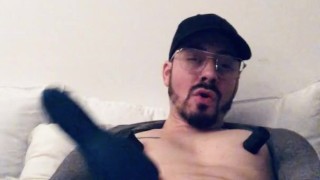 Jerking off my uncut cock with my nipple toys, cocking and cock vibrator