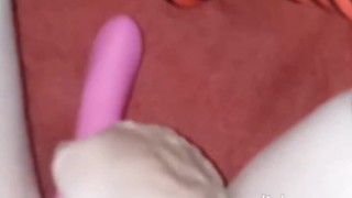 Cute teen massaging fat pussy and clit until she squirms and shakes with orgasms!