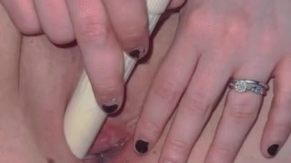 Daddy cream pies me on the couch then makes me use my toy too cum and cum again