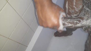 Stroking in the shower