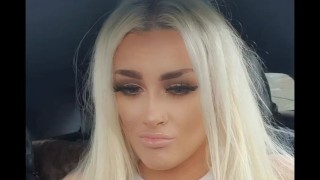 Scottish Blonde Flashing her Fake Tits in Public