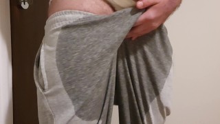 Comming home despered to pee and my diaper leak everywhere