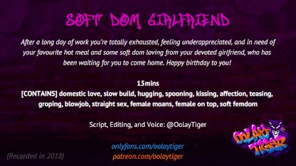 Soft角色控制女朋友 |Oolay-Tiger 的色情音频播放