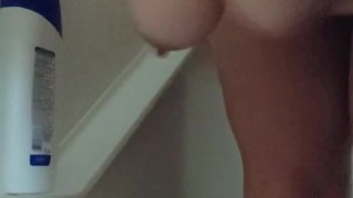 Amateur sex in the shower and sucking cock out of the shower part 2