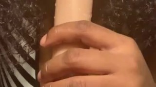 Juicy lips Sucking dildos and pussy play