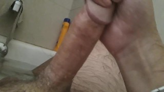 Jerking Off My Big White Cock & Cumshot
