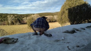 Furry Femboy Outdoor Dildo Fun