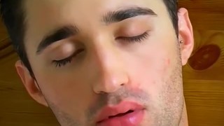 Solo British amateur Brice sensually plays with his big dick