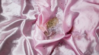 Piss on pink satin