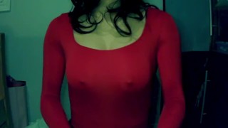 Forever Smiles Pt1! Masked in a masked female mask a very happy girl puts on her leather gloves!