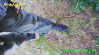 SK Outdoor pissing in my sneakers wearing urethal chastity