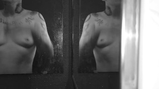 Trans Man Mirror Striptease, Nipple Play, Homemade, Texas Bad Boy