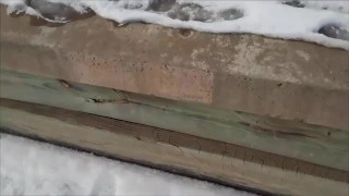 Flashing Cock Over a Busy Highway (Didn't Notice the Cop Car Until After!)