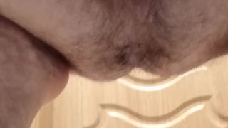 Morning pissing on the toilet.