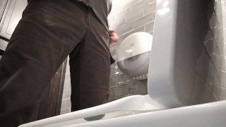  Toilet cam. Pissing in a public toilet