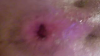 Gaping my boypussy with dildo