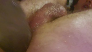 Playing with my thick dildo, gaping my hole some more