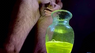 Italian hunk strong yellow piss in glass Part 1 