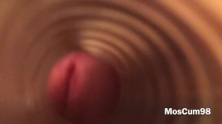 FUCK FLESHLIGHT 1-st TIME INSIDE VIEW (HUGE CUMSHOT)
