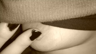 Nipple Massage With Painted Nails, Trans Man Pre Op, Erect