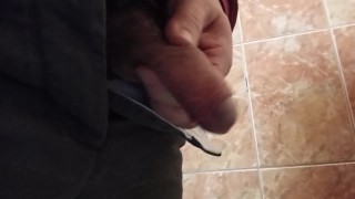Pissing in a smelly public toilet!