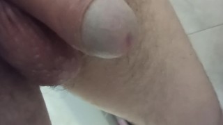 Pissing POV uncutted cock